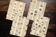 Old World Gazette Scrapbook Papers, a Background Graphic by V Design Creator (Thumbnail 8 of 12)