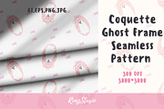 Coquette Ghost Frame Seamless Patter, a Seasonal Illustration by RimzStudio (Thumbnail 1 of 5)