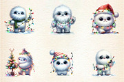 Christmas Cute Yeti Clipart, an Illustration by DreamArtGraphic (Thumbnail 2 of 6)