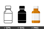 Medicine Bottle Vector Icons, an Object Graphic by Artonix (Thumbnail 1 of 3)