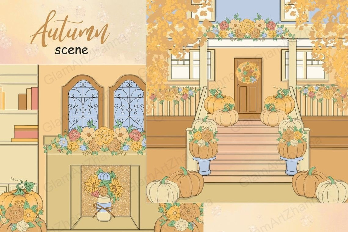 Autumn Scene, a Seasonal Illustration by GlamArtZhanna (Photo 3 of 3)