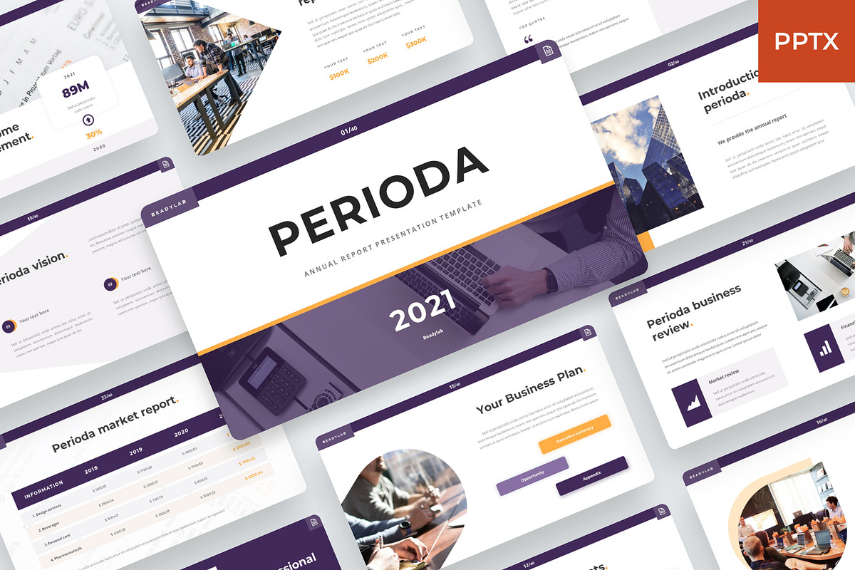 Perioda - Annual Report PowerPoint, a Presentation Template by BeadyLab (Photo 1 of 6)