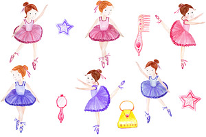 Watercolor Ballerina Clipart