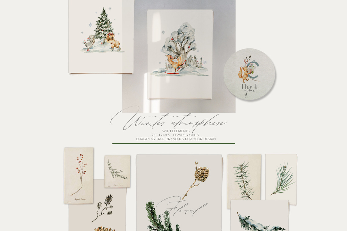 Christmas animals Winter woodland, an Animal Illustration by 60secondsArt (Photo 12 of 15)