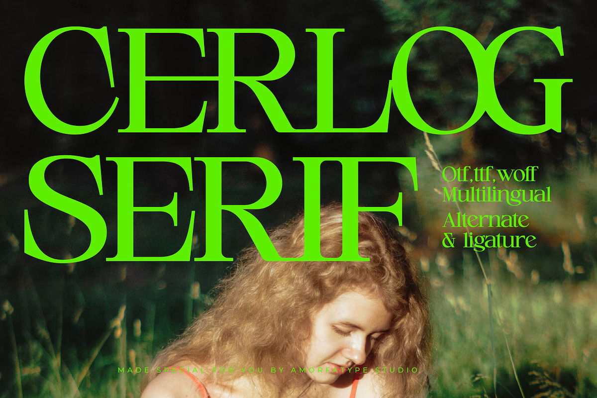 Cerlog  A Modern Serif Display Font, a Font by AmorfaType (Photo 1 of 10)