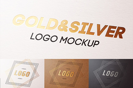 Gold & Silver & UV logo mockup