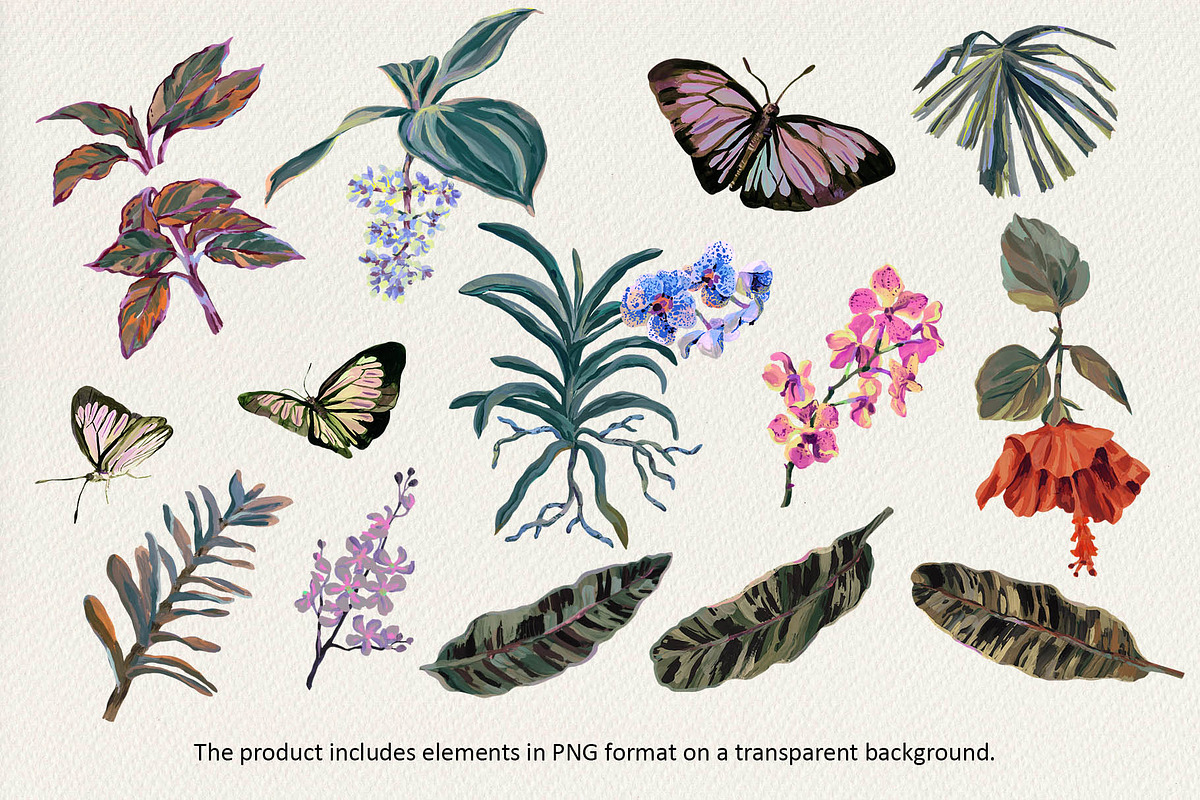 Dreamscape. Tropical patterns, a Pattern Graphic by emeraldthue (Photo 2 of 6)