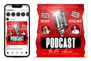 Podcast flyer template