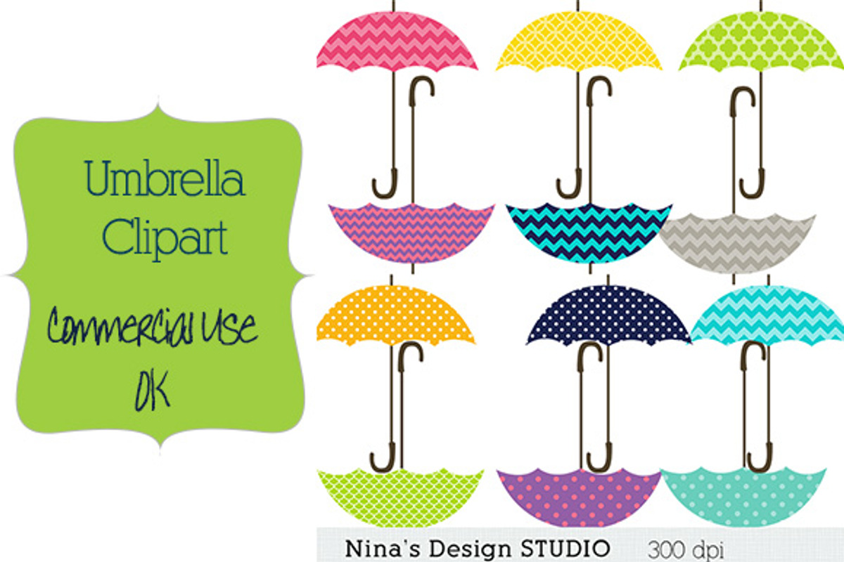 Umbrella Clipart, an Illustration by Graphics by Nina