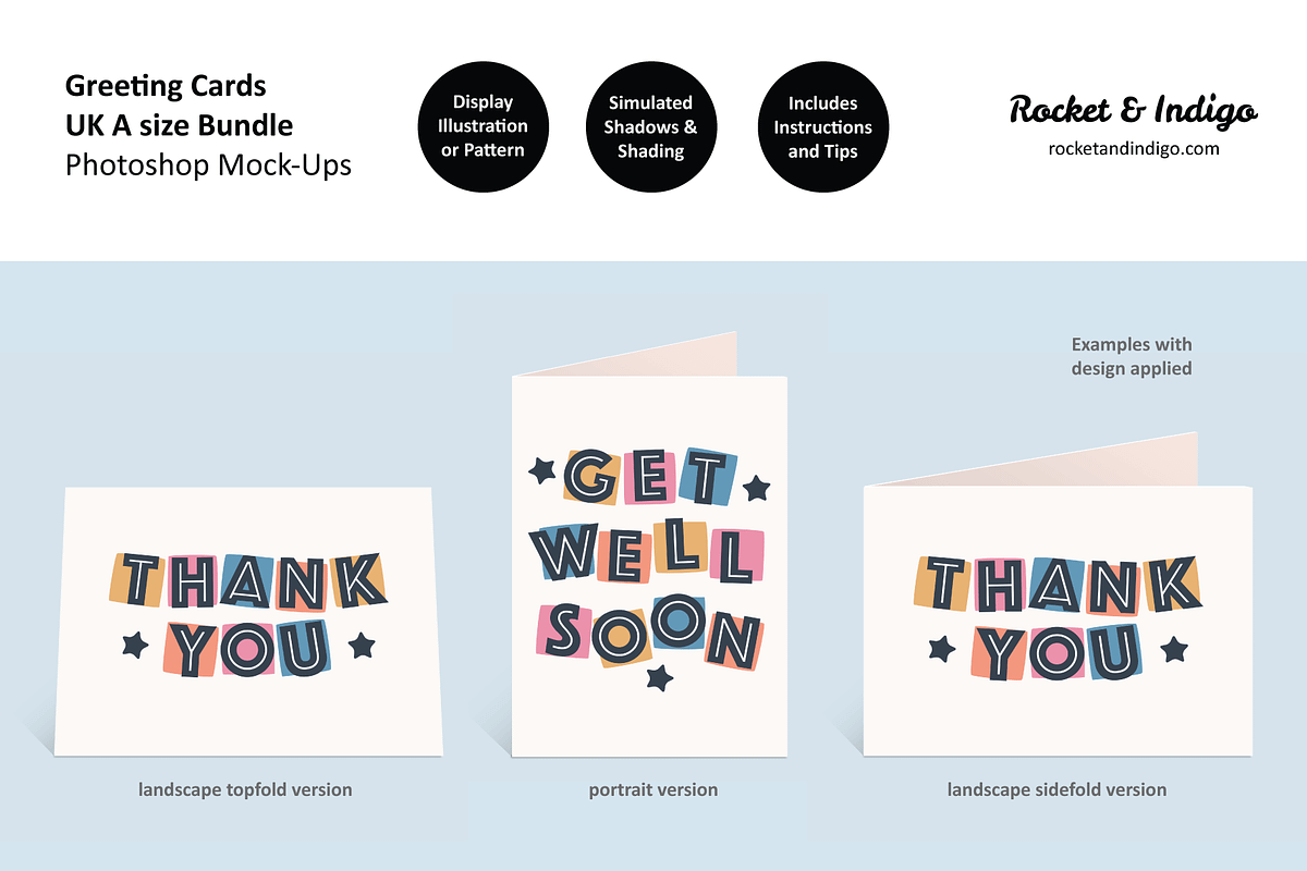 UKA Greeting Card Photoshop Mockups, a Product Mockup by Rocket & Indigo (Photo 1 of 11)