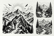 Hiking Scenes Adventure Graphics, a Sport Illustration by DENIDigitalArtSudio (Thumbnail 6 of 7)