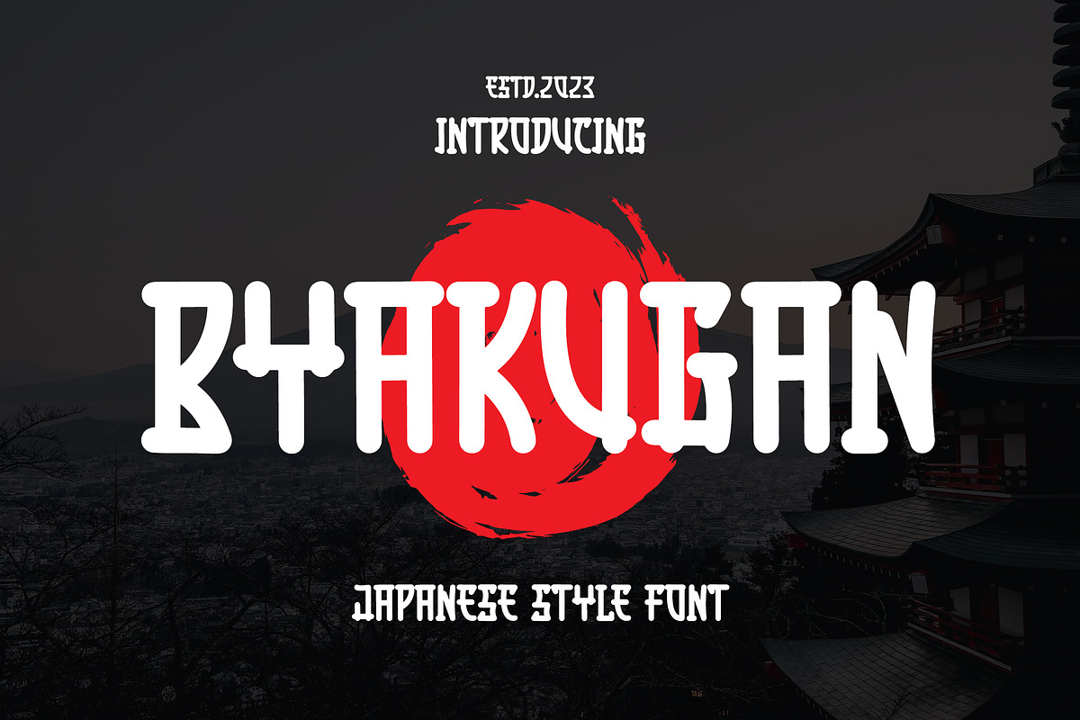 BYAKUGAN - Japanese Style Font, a Serif Font by ENATIVE (Photo 1 of 6)