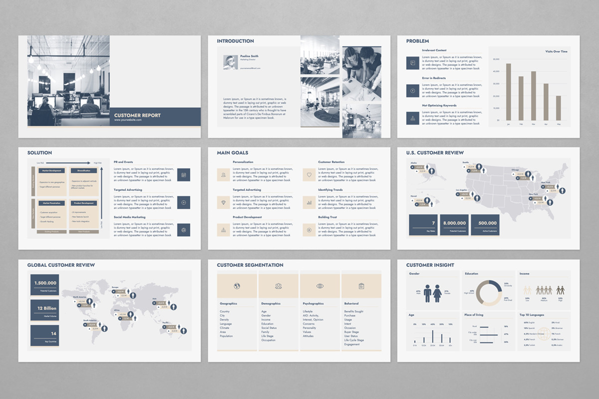 Customer Report Template, a Presentation Template by JetzTemplates (Photo 2 of 4)