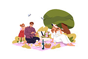 Families on summer vacation set, a Person Illustration by PaperTrident (Thumbnail 2 of 9)