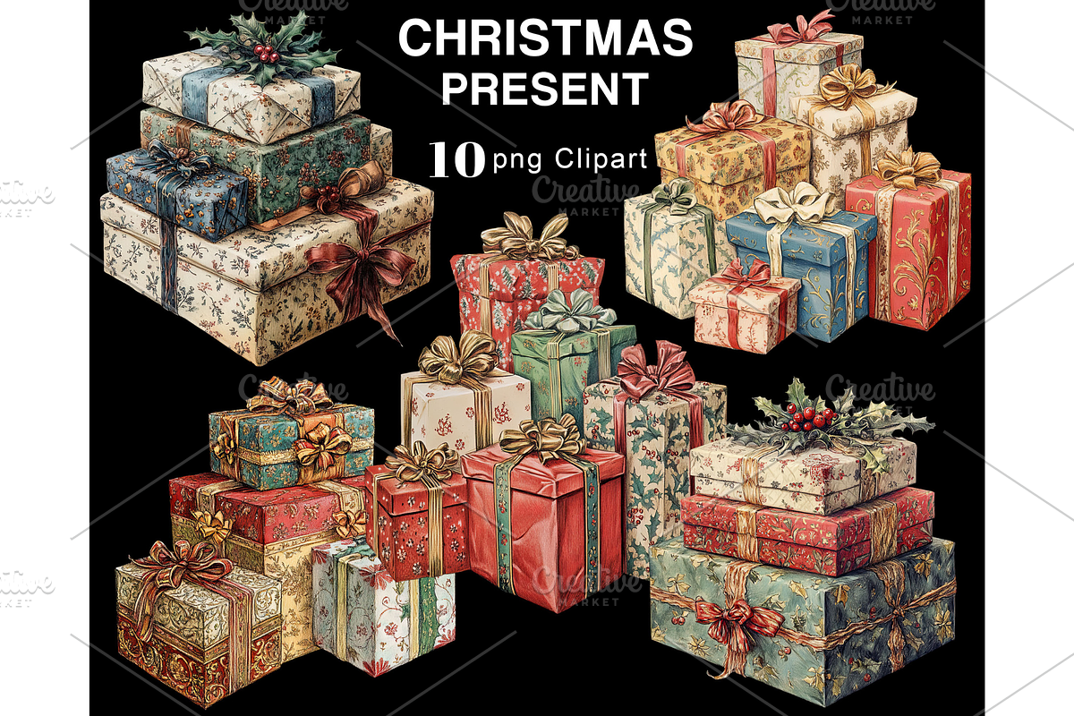 Christmas Present Clipart PNG, an Illustration by Memories By Lea (Photo 4 of 9)