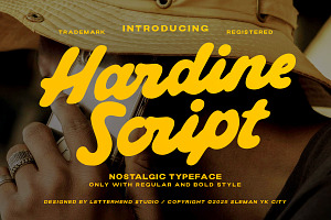 Hardine Nostalgic Script, a Script Font by Letterhend Studio