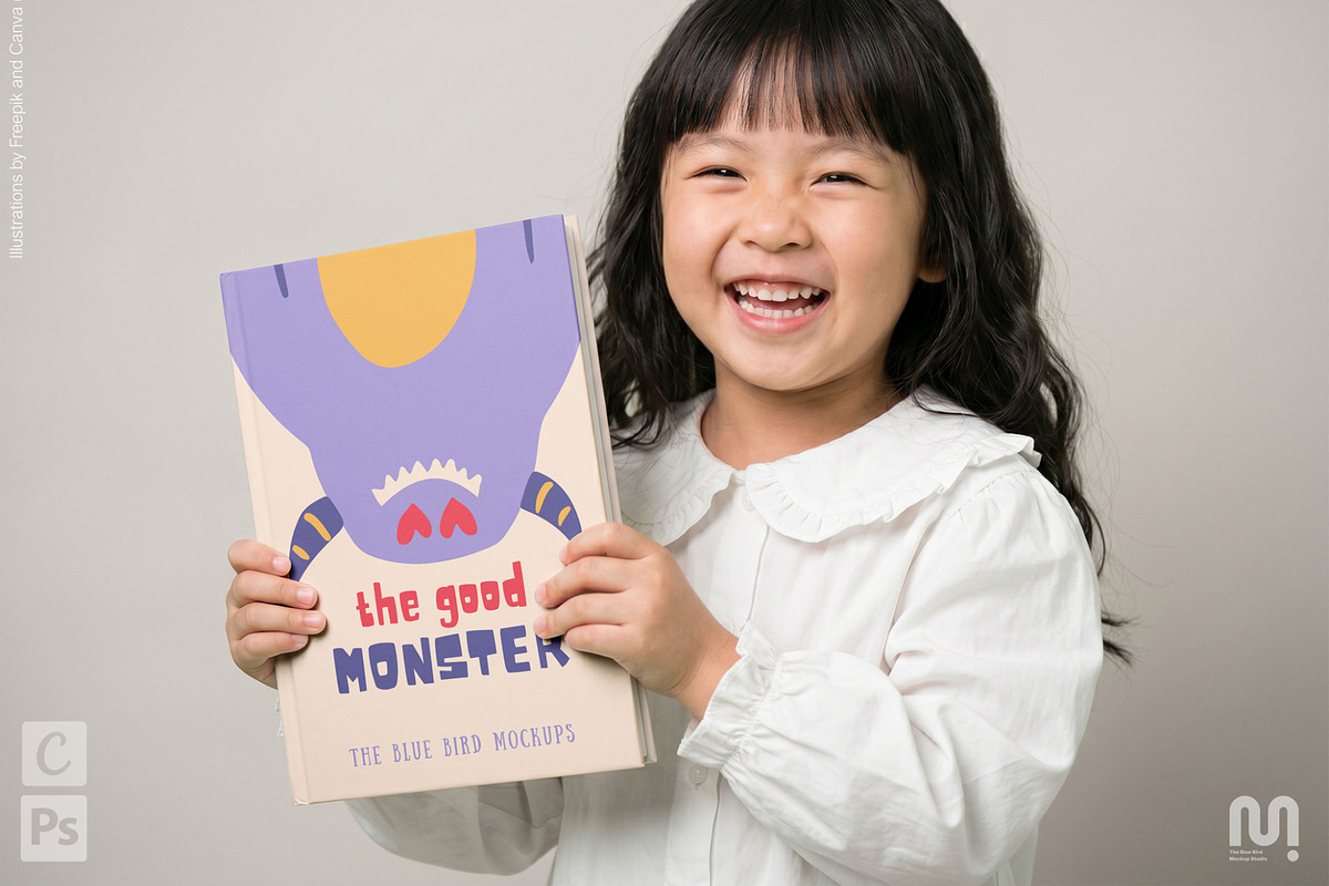 8.5x11 inch Kids Book Mockup, a Books & Magazine Mockup by The Blue Bird (Photo 2 of 10)