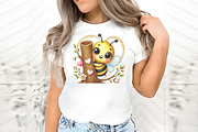 Peeking valentine bee clipart, an Illustration by RobertsArt (Thumbnail 2 of 7)