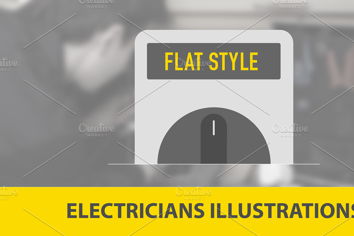 Flat Style Electrician Vectors preview 3