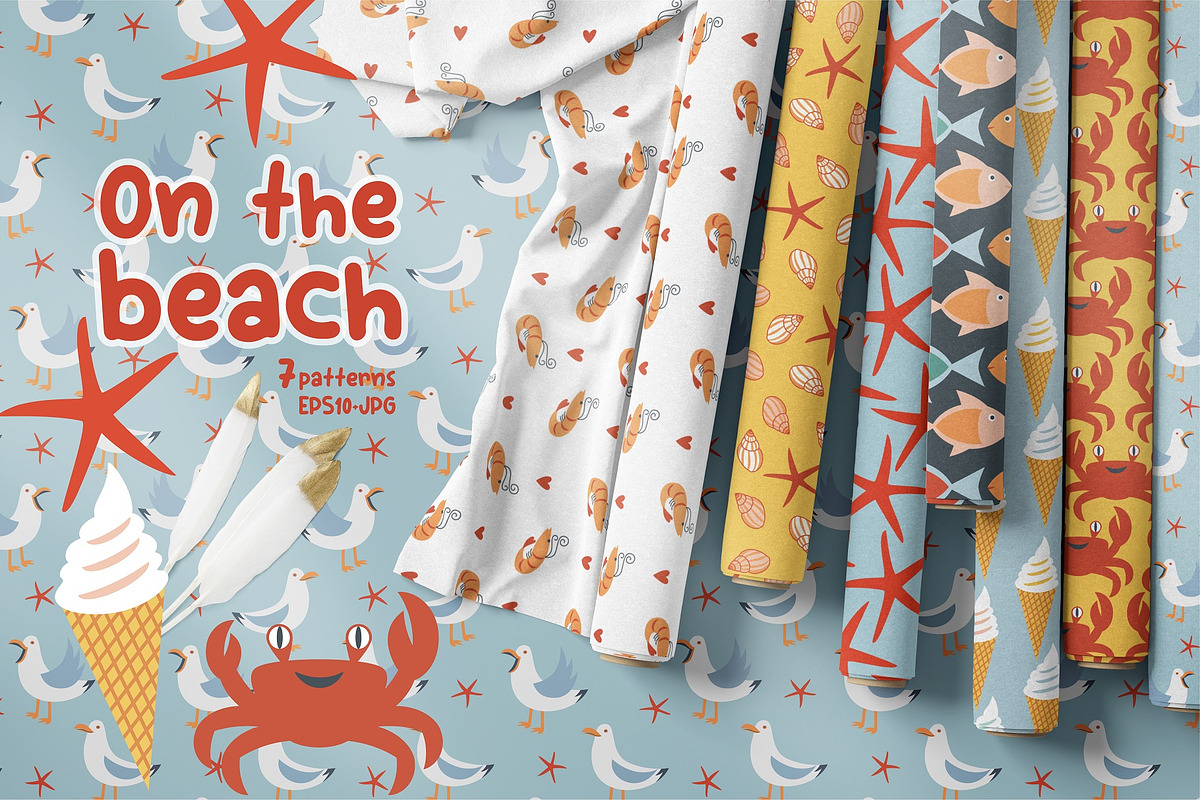 On the beach Summer pattern set, a Pattern Graphic by MarynArts (Photo 1 of 5)