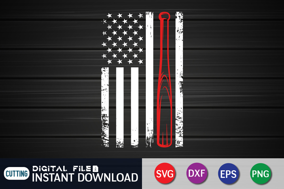 Baseball American Flag Shirt, an Object Graphic by FunnySVGCrafts (Photo 3 of 3)