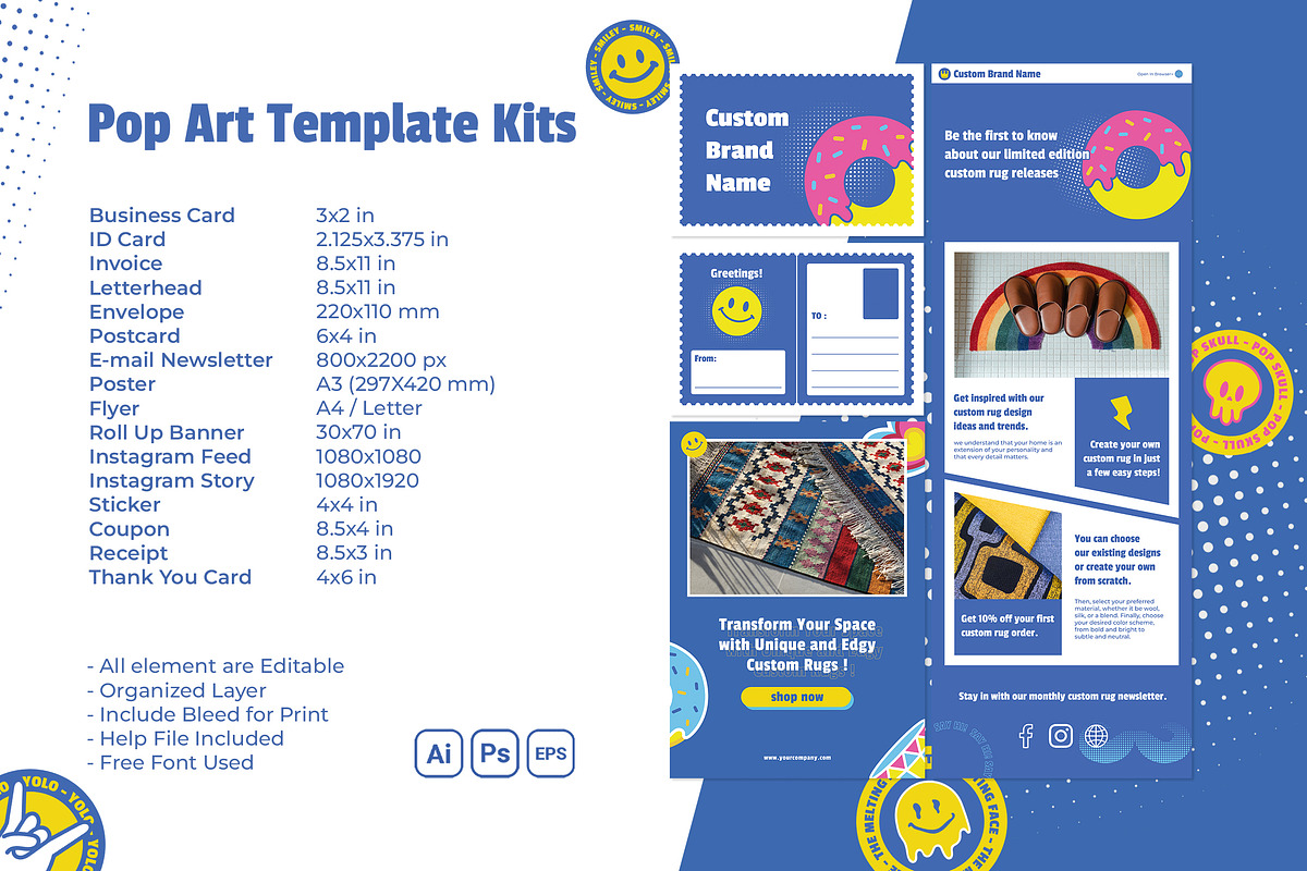 Pop Art Template Kits, a Print Template by Fannan Studio (Photo 1 of 6)