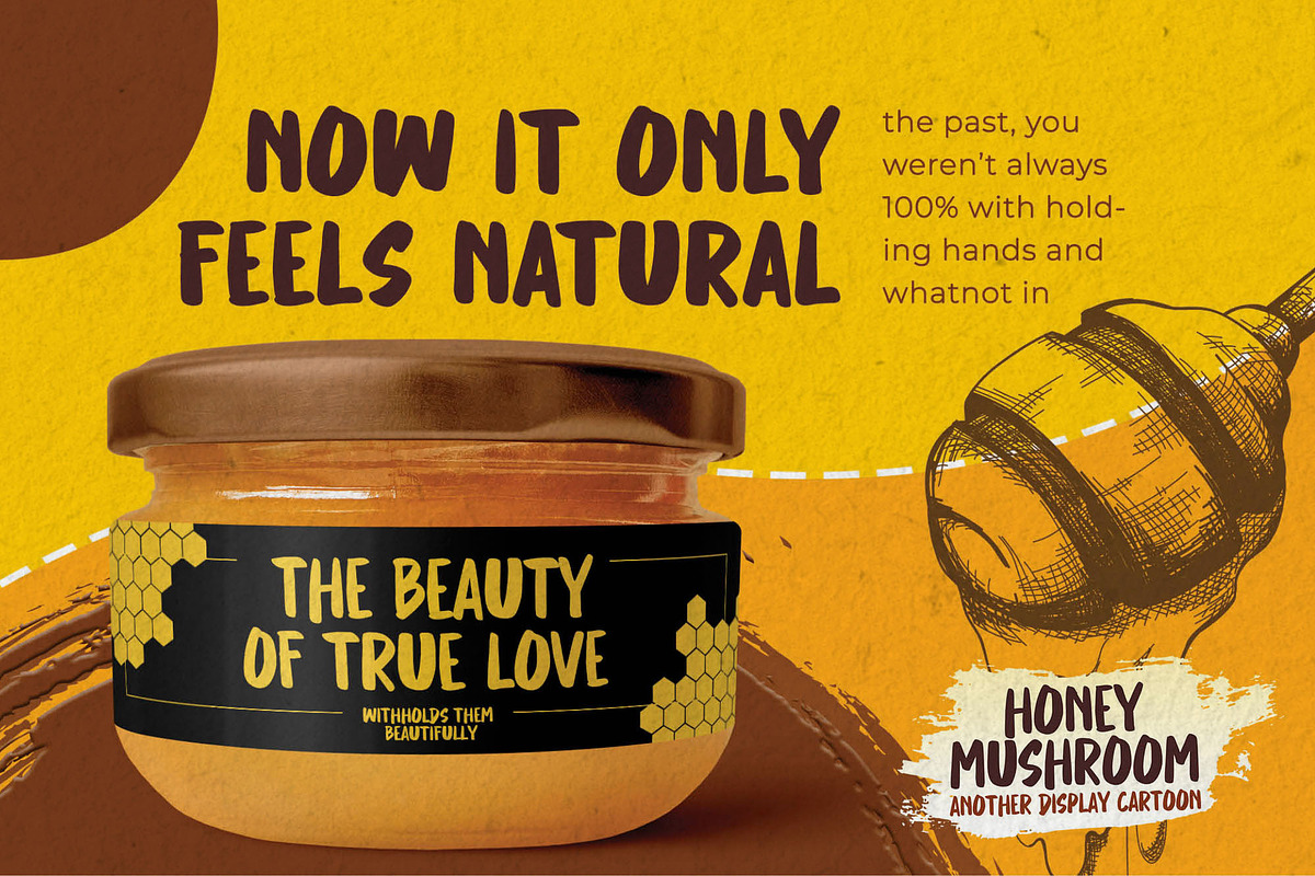 Honey Mushroom -Display Cartoon Font, a Font by Gassstype (Photo 7 of 8)