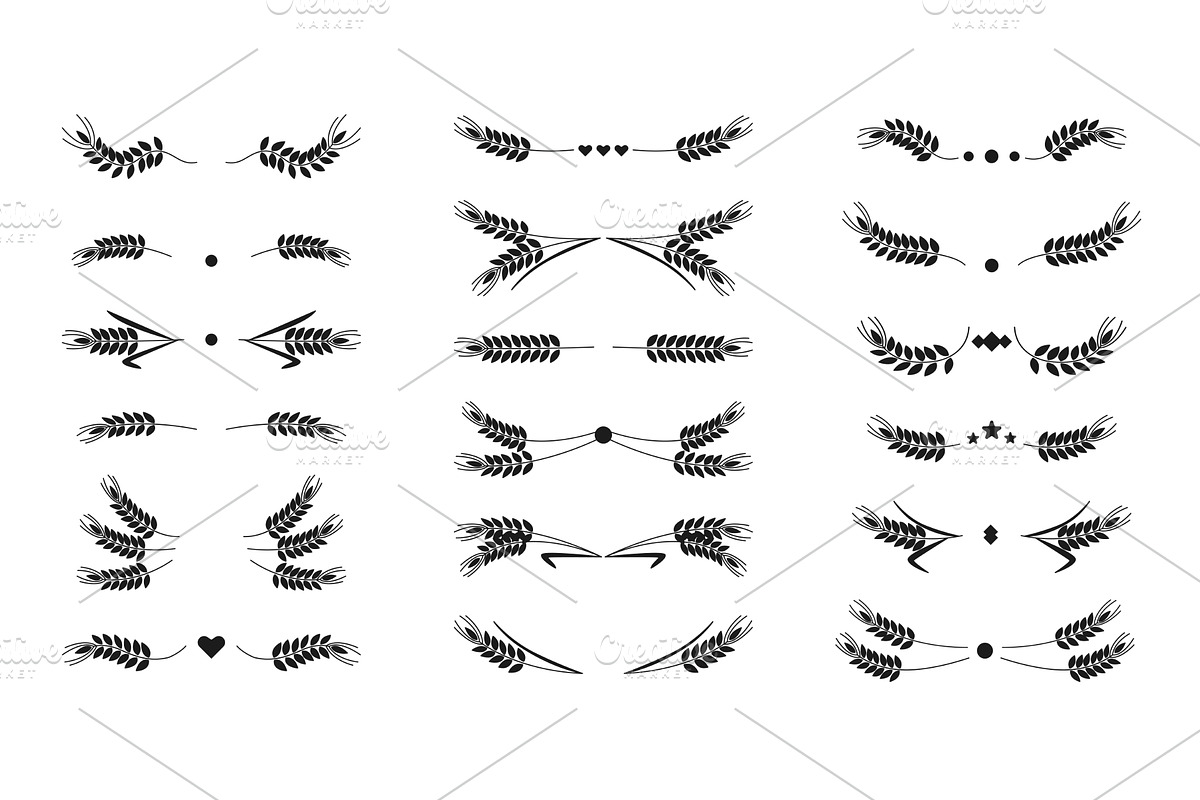 Set of black dividers from ears of, an Animal Illustration by Tati_Kli