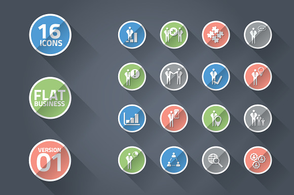 Flat Business Icon Set 01 Vector