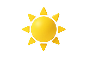 3d sun icon isolated on white, an Object Illustration by ModVector