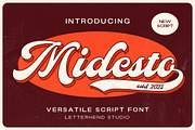 Midesto - Versatile Script, a Script Font by Letterhend Studio (Thumbnail 1 of 10)