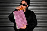 Woman with Delivery Bag Mockup, a Packaging Mockup by The Rose Project (Thumbnail 3 of 3)