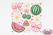 Watermelon Coquette Summer PNG, an Illustration by Daily.Designs (Thumbnail 1 of 5)