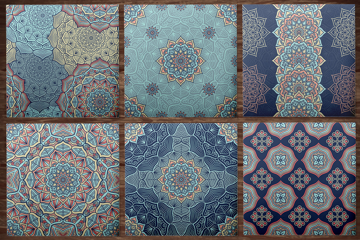 10 seamless patterns + Mandala, a Pattern Graphic by Tori Shen (Photo 2 of 4)