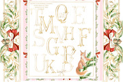 Watercolor Christmas frame, monogram, a Seasonal Illustration by WonderWonder (Thumbnail 8 of 11)