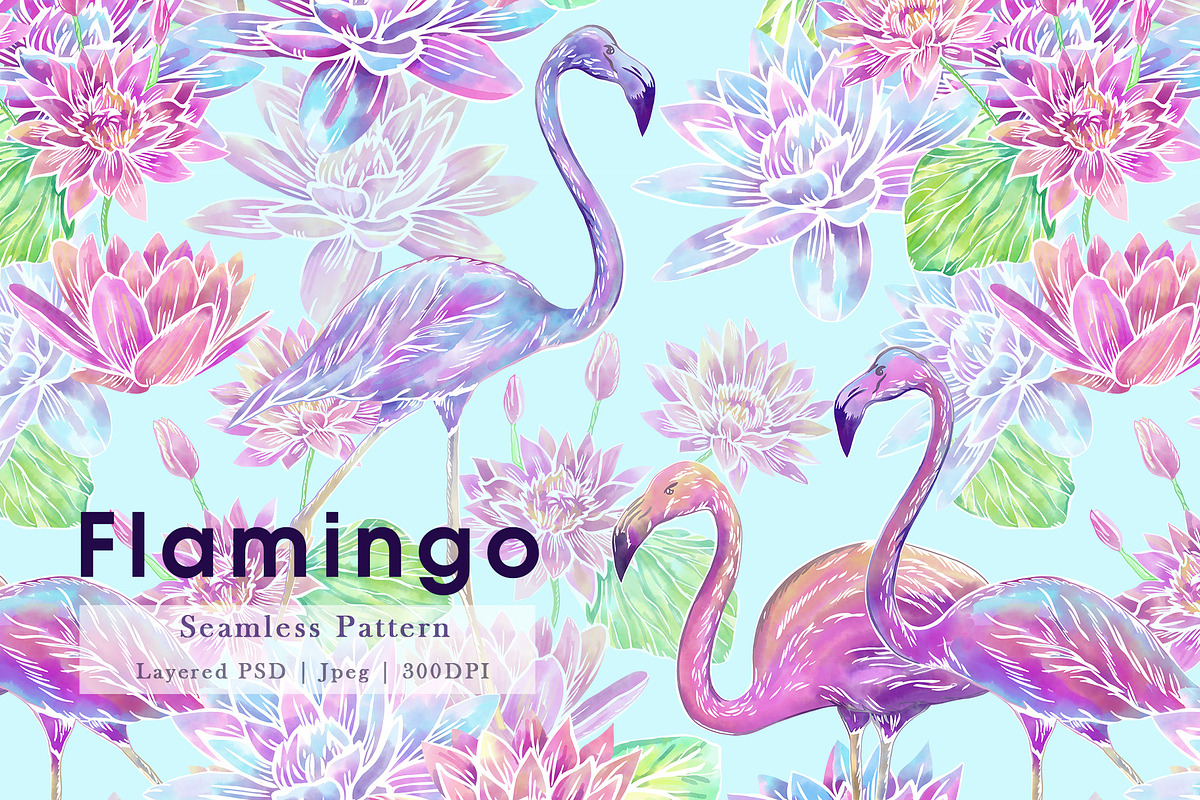 Flamingo Seamless pattern, a Pattern Graphic by Alena Lazareva (Photo 1 of 10)