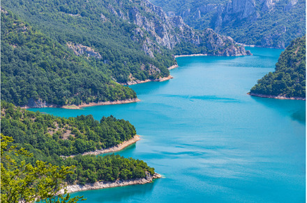 Aerial view of Piva lake or Pivsko, a Nature Photo by serkum