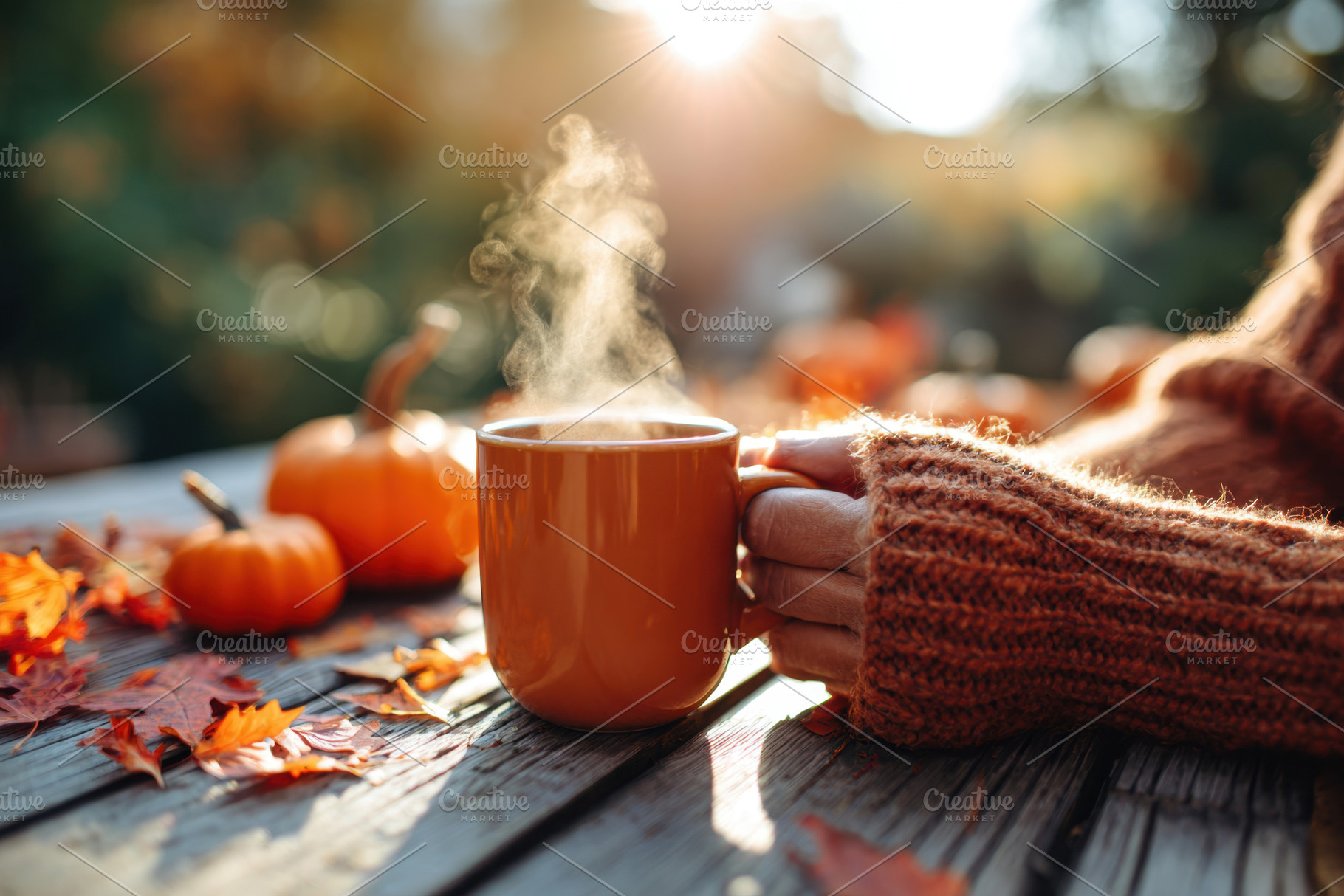 A person holding a steaming cup of coffee or tea, a Food & Drink Photo by AlyaAnd