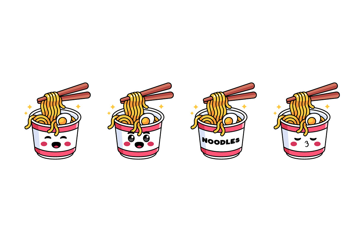 Cute Cartoon Instant Noodles Cup, an Illustration by Jaysx1