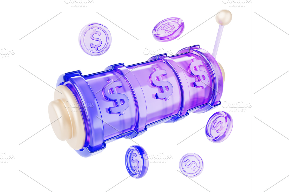 Glass hologram casino slot machine, a Finance Illustration by Marozhkastudio