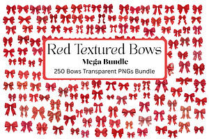 Red Textured Bows Mega Bundle