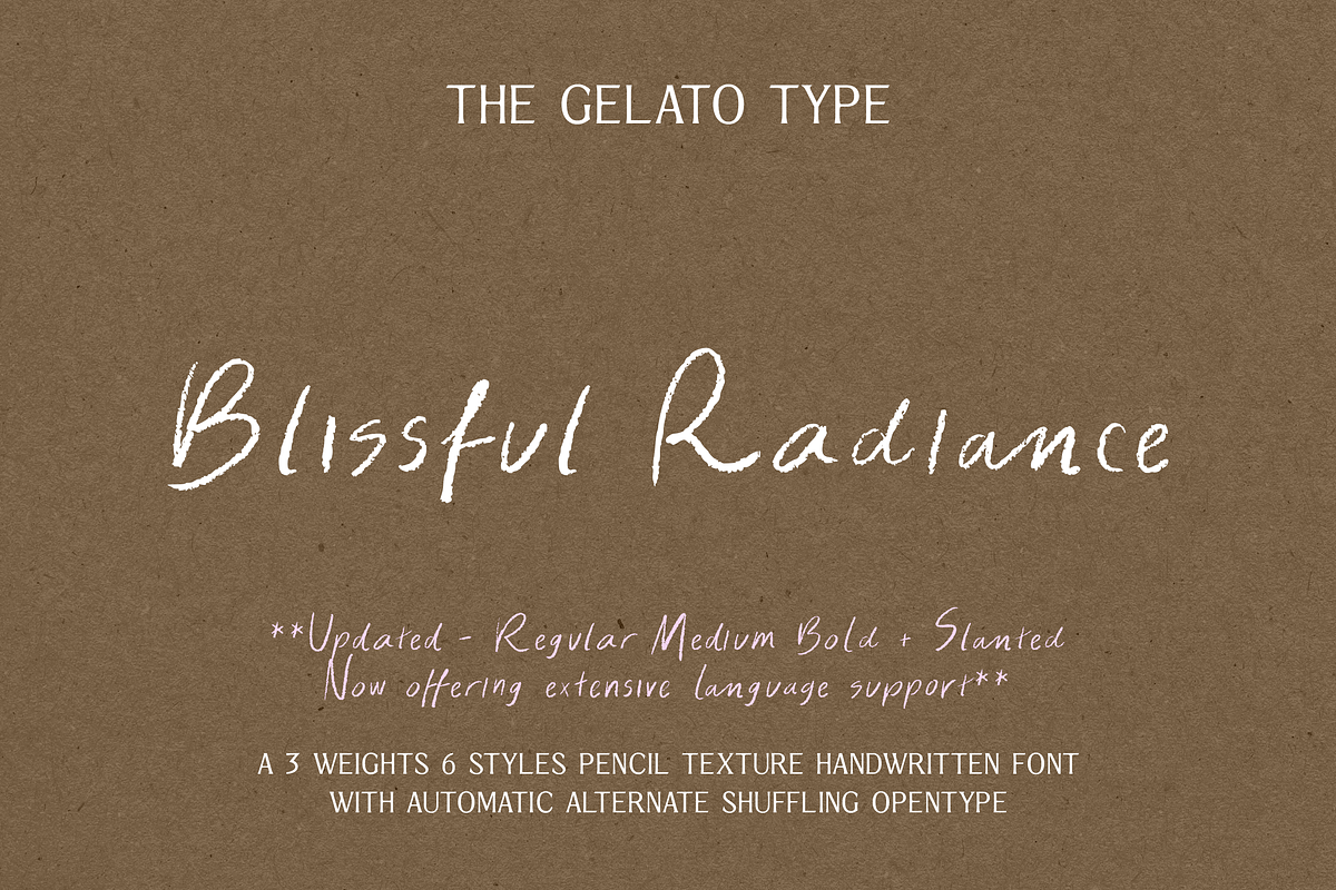 Blissful Radiance Handwritten Font, a Handwritten Font by The Gelato Type (Photo 1 of 33)