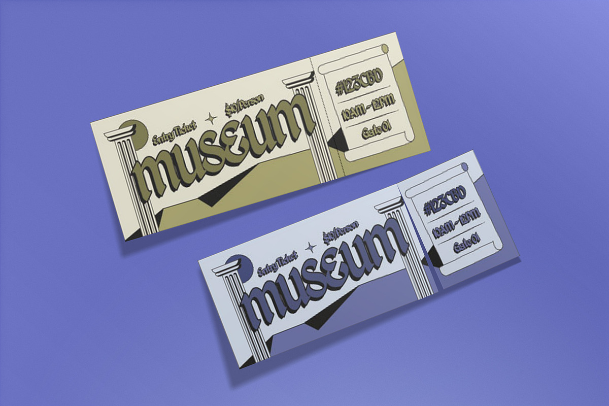 Brown Flat Museum Ticket, a Card Template by graphicook (Photo 3 of 3)