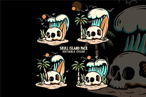 skull island illustration set