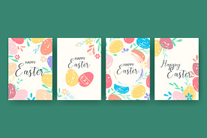 Happy Easter greeting cards set, a Card Template by Tati_Kli