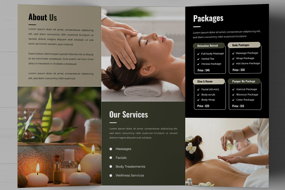 Spa Trifold Brochure Template Layout, a Brochure Template by MightyDesign (Photo 4 of 7)