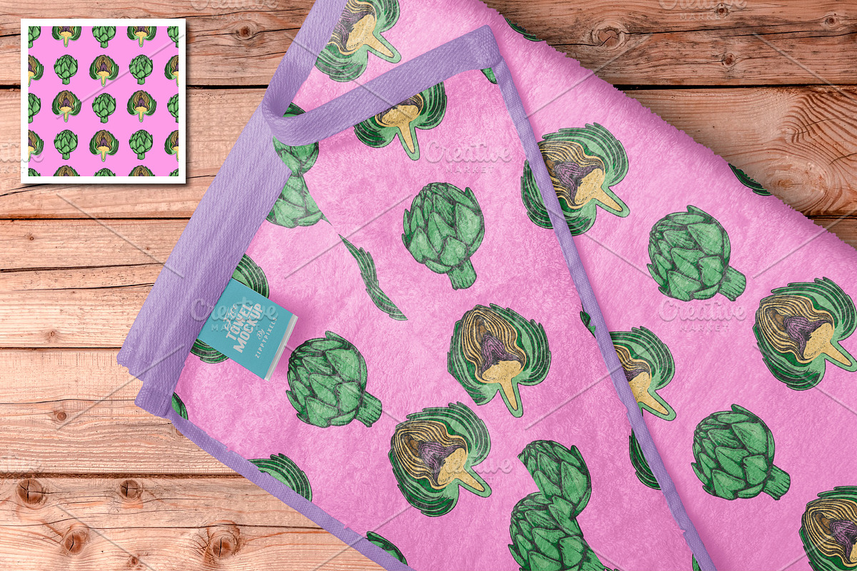 Vector ink vegetables and patterns, a Background Graphic by lenavetka87 (Photo 4 of 5)