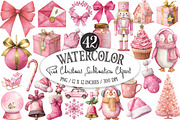 Pink Christmas Sublimation Clipart, an Illustration by Designking (Thumbnail 1 of 4)
