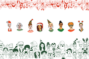 Festive Diverse Portrait Pattern, a Pattern Graphic by VasilkovS (Thumbnail 4 of 6)