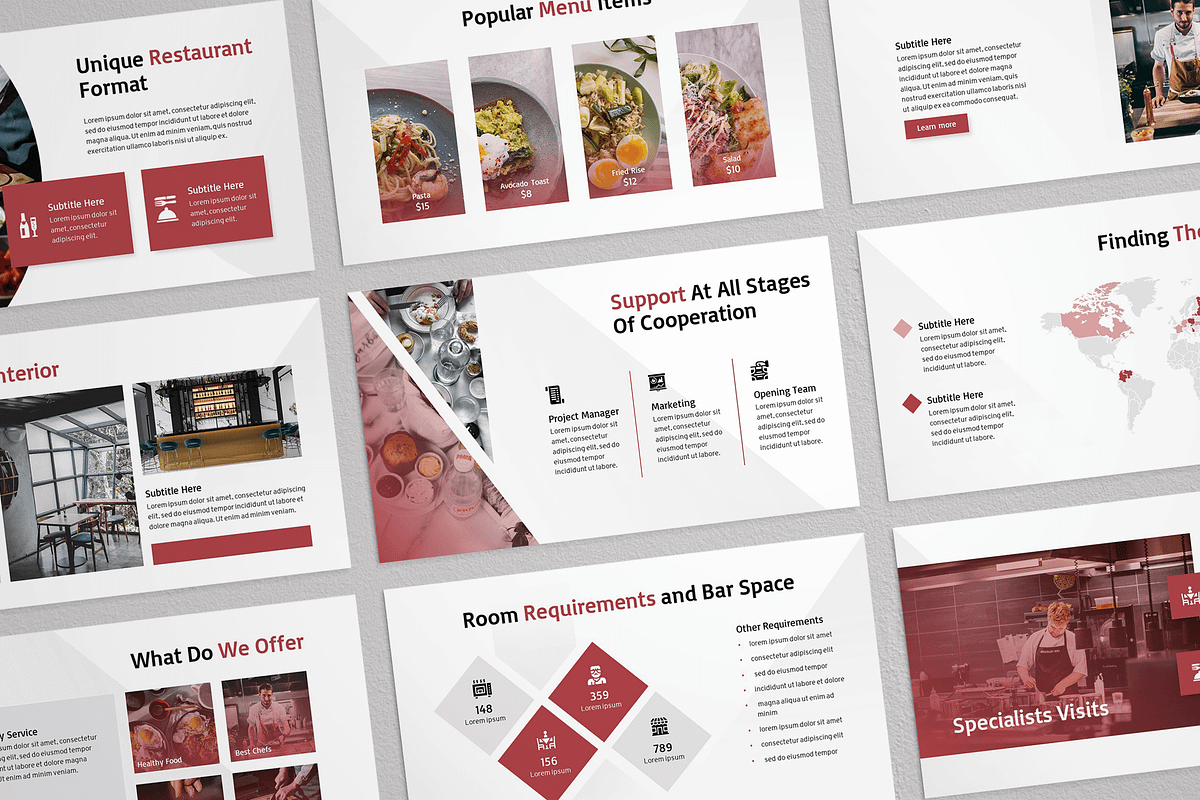 Franchise Restaurant Presentation, a Presentation Template by Flat Icons (Photo 2 of 6)